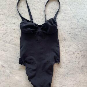 SKIMS Black Thong Bodysuit